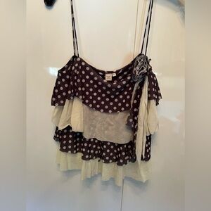 Sweat Pea polka dot ruffled tank